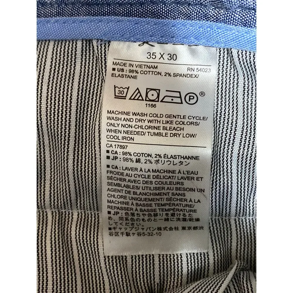 NEW Banana Republic Men's Blue Stretch Slim Fit Trousers Dress Pants Size 35